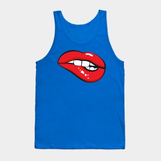 Biting Lip Mouth Tank Top